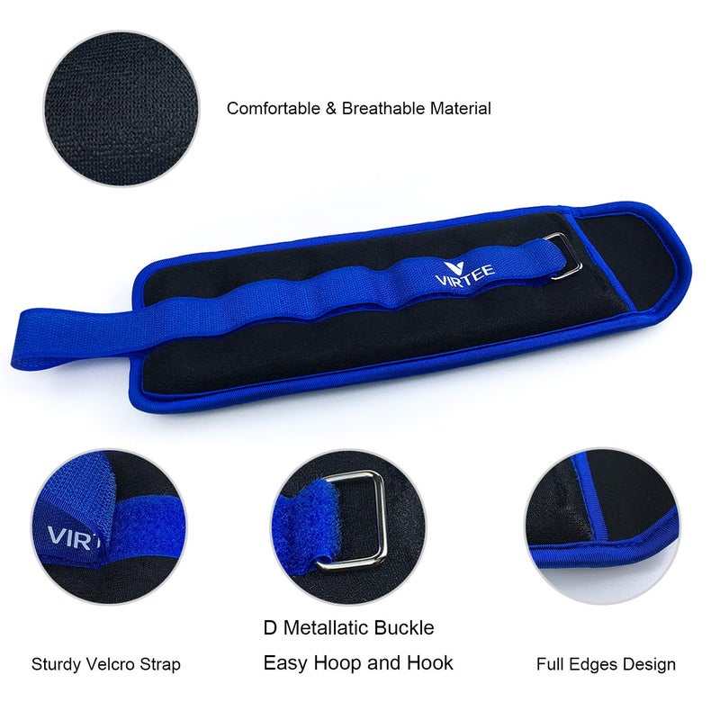 Virtee Ankle/Wrist Weights for Women, Men, Kids - Arm Leg Weights Set with Adjustable Strap - Running, Jogging, Gymnastic, Physical Therapy, Fitness - Choice of 1 lb 2 lbs 3 lbs 4 lbs 6 lbs 8 lbs 10 lbs - Image 4